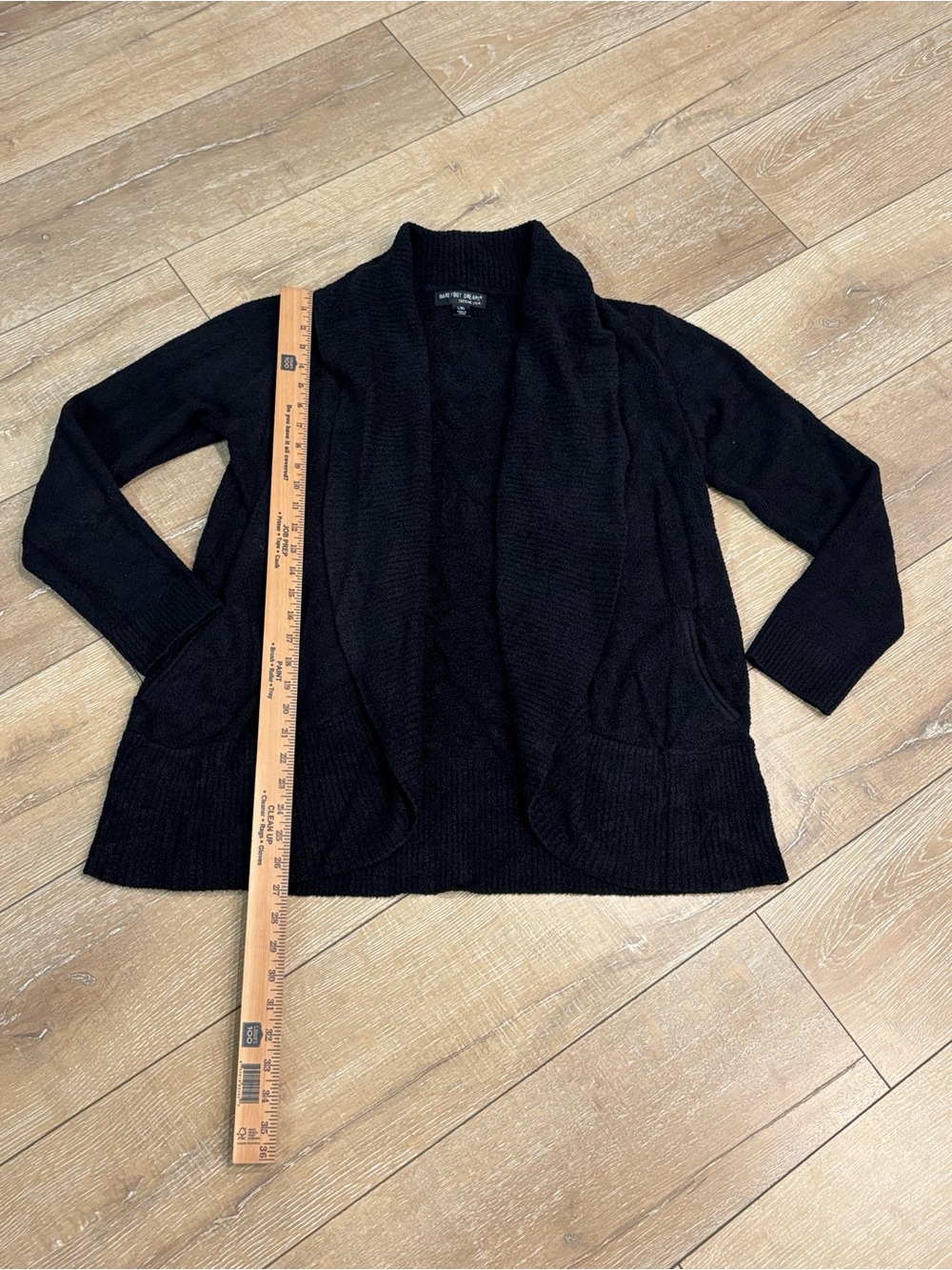 Barefoot Dreams CozyChic Lite Black Open Front Cardigan L/XL Soft Luxe - Picture 7 of 7